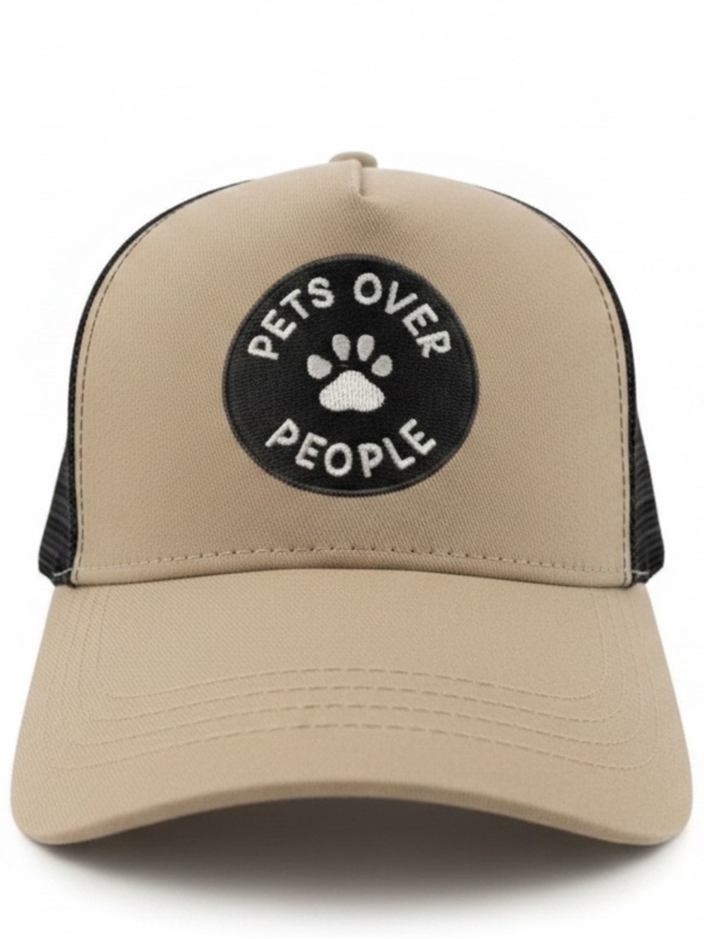“Pets Over People” SnapBack Adjustable Cap Hat Black Tan Unisex Dog Lover Gift